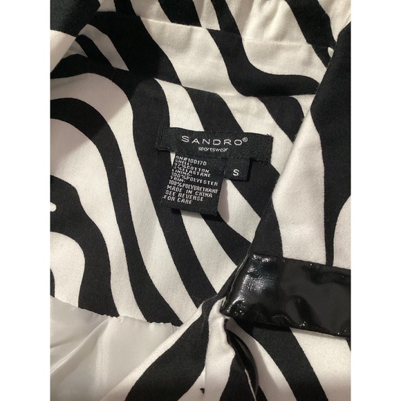 Sandro Sportswear Zebra Wide Sleeve Short Blazer Button Up - Picture 7 of 8